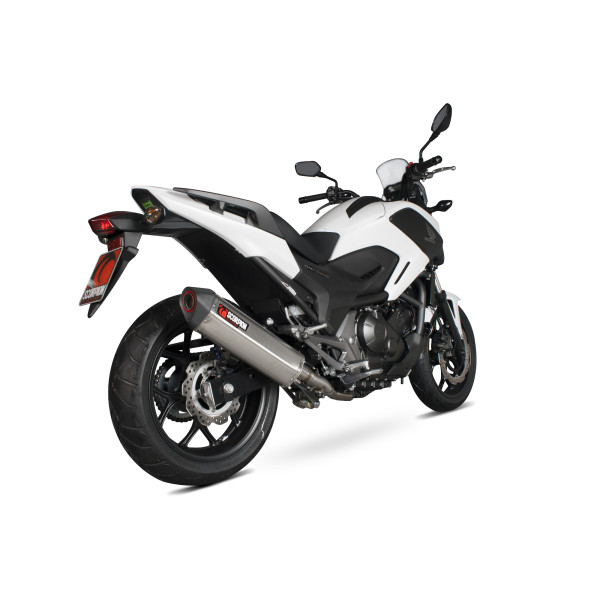Scorpion Exhaust Honda NC700 S / NC700 X 2014 - 2018 Serket Parallel Slip-on Brushed Stainless Steel Sleeve